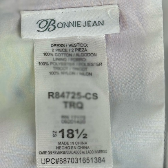 Bonnie‎ Jean Girls Floral Fit & Flare Dress Size 18.5 Plus Easter Party - Picture 9 of 9